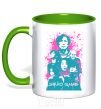 Mug with a colored handle Squid game splash kelly-green фото