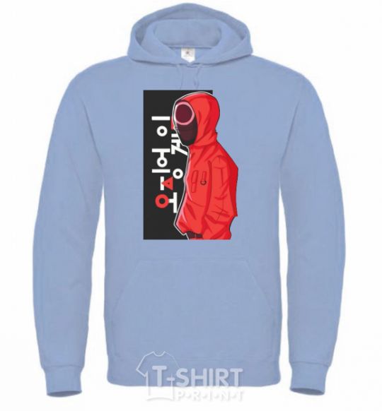 Men`s hoodie Squid game sky-blue фото