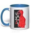 Mug with a colored handle Squid game royal-blue фото