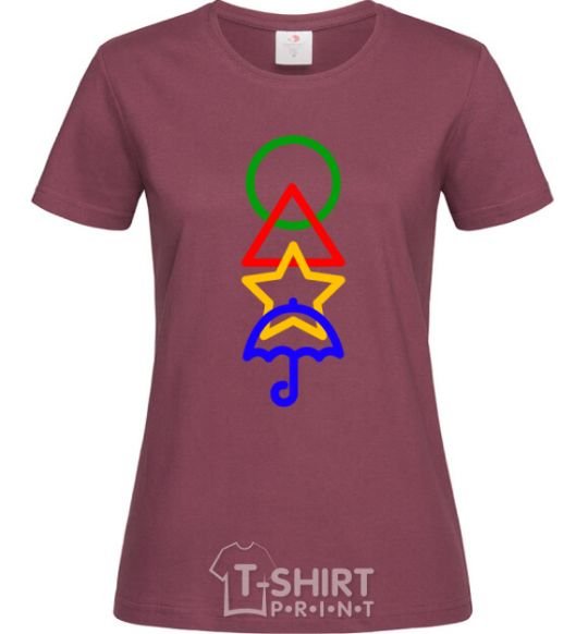 Женская футболка Игра в калмара иконки Бордовый фото