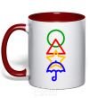 Mug with a colored handle Squid Icons Game red фото
