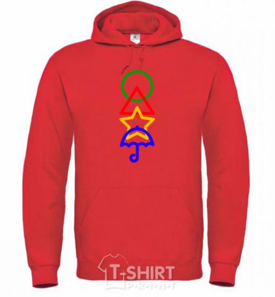 Men`s hoodie Squid Icons Game bright-red фото