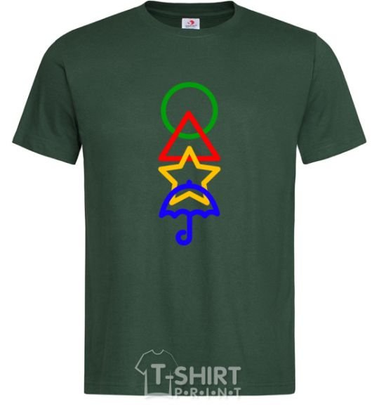 Мужская футболка Игра в калмара иконки Темно-зеленый фото