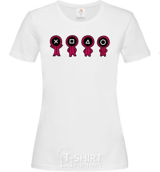 Women's T-shirt Squid Man Game White фото