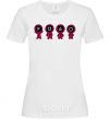 Женская футболка Игра в кальмара человечки Белый фото
