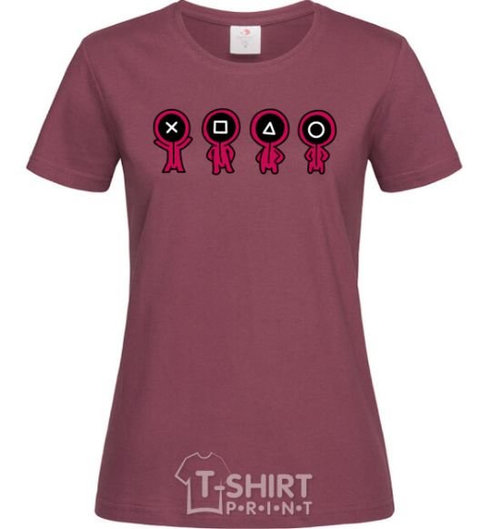 Women's T-shirt Squid Man Game burgundy фото