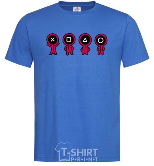 Мужская футболка Игра в кальмара человечки Ярко-синий фото