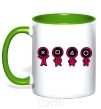 Mug with a colored handle Squid Man Game kelly-green фото