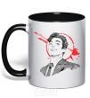 Mug with a colored handle The squid game black фото