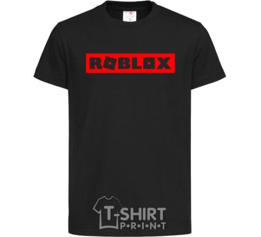 Kids T-shirt Roblox logo black фото