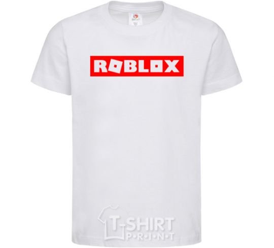 Kids T-shirt Roblox logo White фото