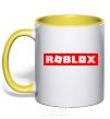 Чашка с цветной ручкой Roblox logo Солнечно желтый фото