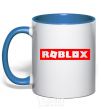 Чашка с цветной ручкой Roblox logo Ярко-синий фото