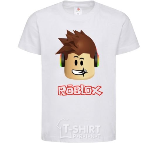 Kids T-shirt Roblox head White фото