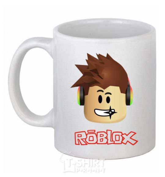 Ceramic mug Roblox head White фото