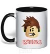 Mug with a colored handle Roblox head black фото