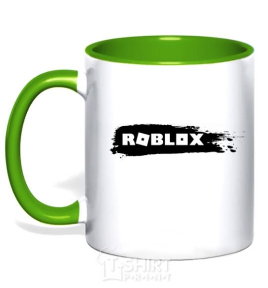 Mug with a colored handle roblox paint kelly-green фото