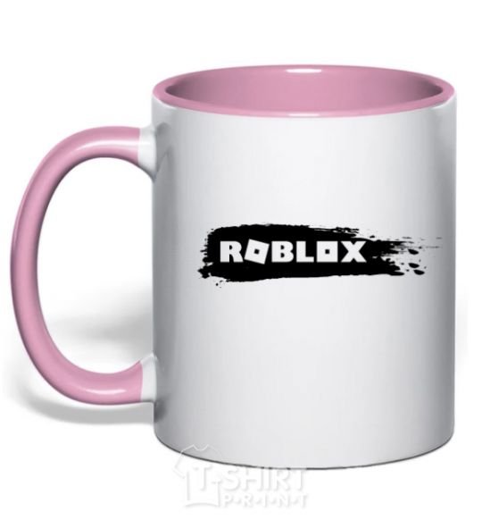 Mug with a colored handle roblox paint light-pink фото