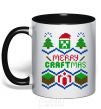 Mug with a colored handle Сraftmas black фото