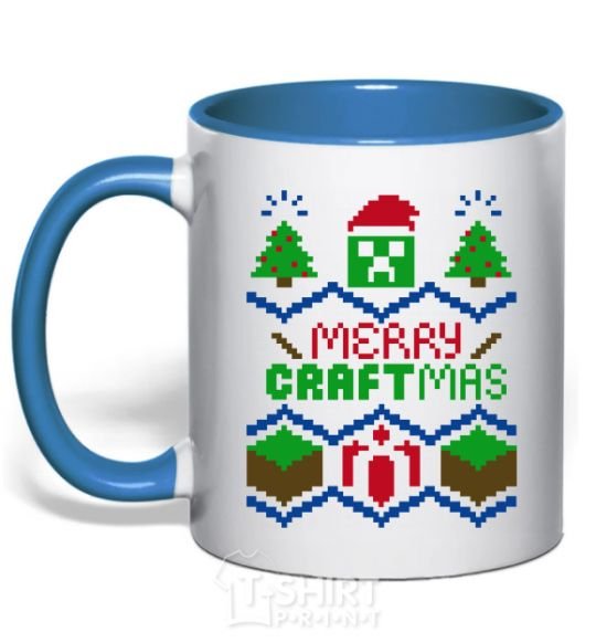 Mug with a colored handle Сraftmas royal-blue фото