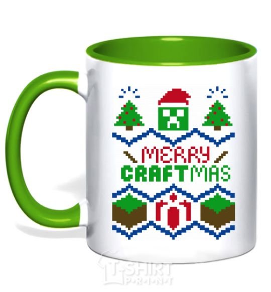 Mug with a colored handle Сraftmas kelly-green фото