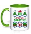 Mug with a colored handle Сraftmas kelly-green фото