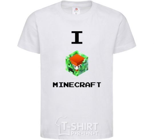 Kids T-shirt I tnt minecraft White фото