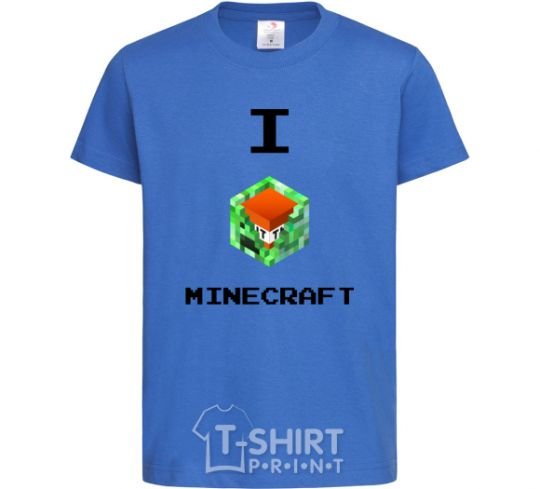 Kids T-shirt I tnt minecraft royal-blue фото