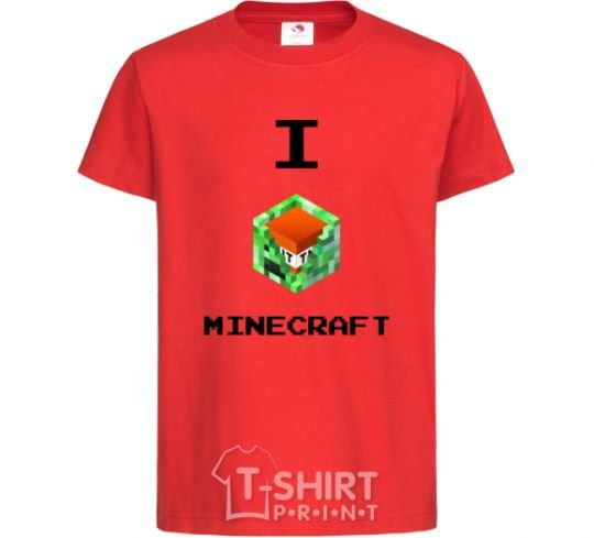 Kids T-shirt I tnt minecraft red фото