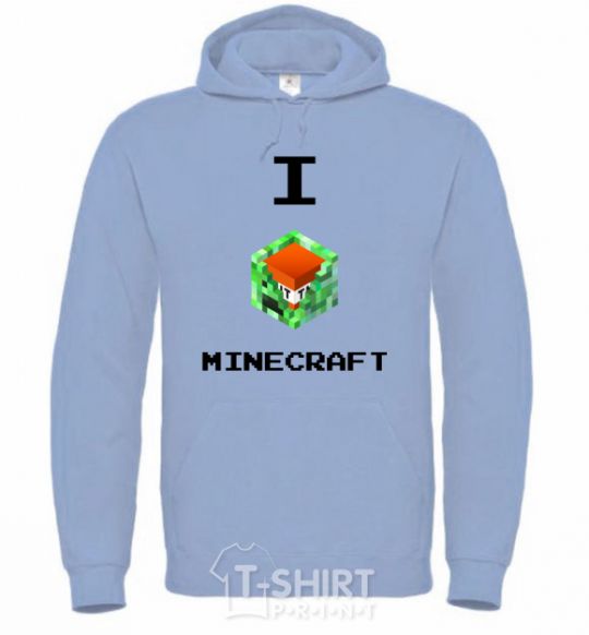 Men`s hoodie I tnt minecraft sky-blue фото