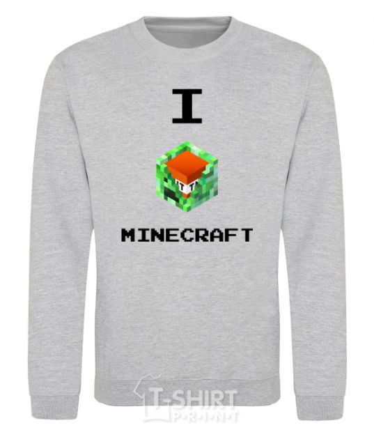 Свитшот I tnt minecraft Серый меланж фото