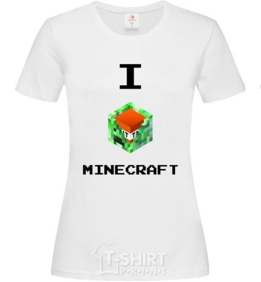 Women's T-shirt I tnt minecraft White фото