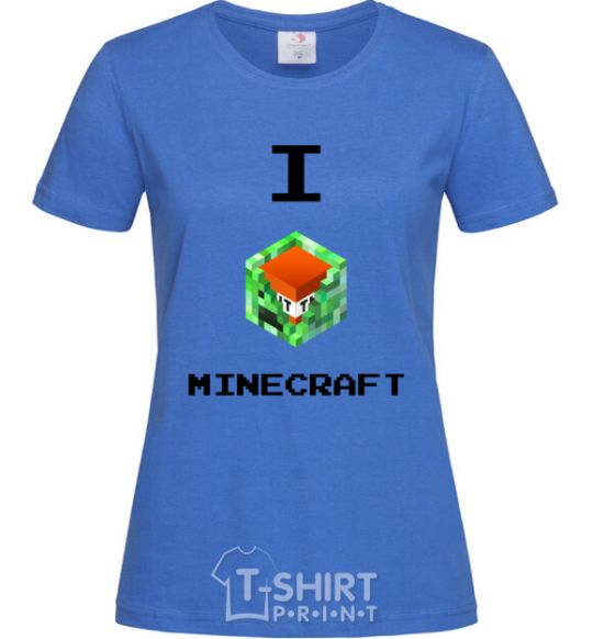 Women's T-shirt I tnt minecraft royal-blue фото