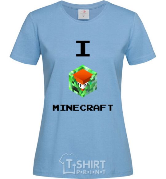 Женская футболка I tnt minecraft Голубой фото