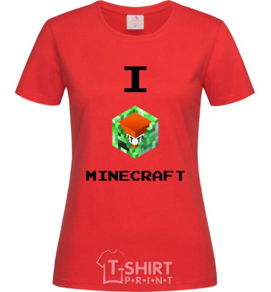 Женская футболка I tnt minecraft Красный фото