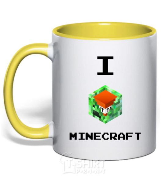 Mug with a colored handle I tnt minecraft yellow фото