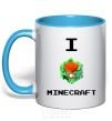 Mug with a colored handle I tnt minecraft sky-blue фото