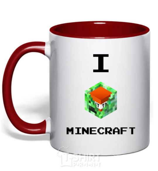 Mug with a colored handle I tnt minecraft red фото