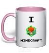 Mug with a colored handle I tnt minecraft light-pink фото