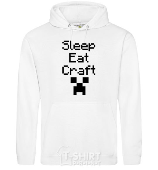 Men`s hoodie Sleep eat craft White фото