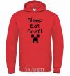 Men`s hoodie Sleep eat craft bright-red фото