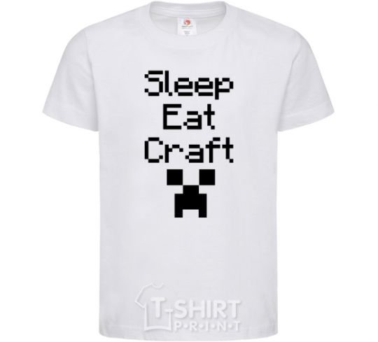 Детская футболка Sleep eat craft Белый фото