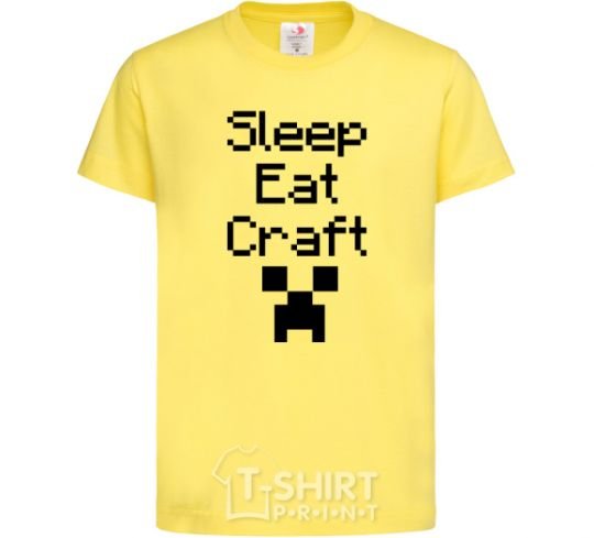 Kids T-shirt Sleep eat craft cornsilk фото