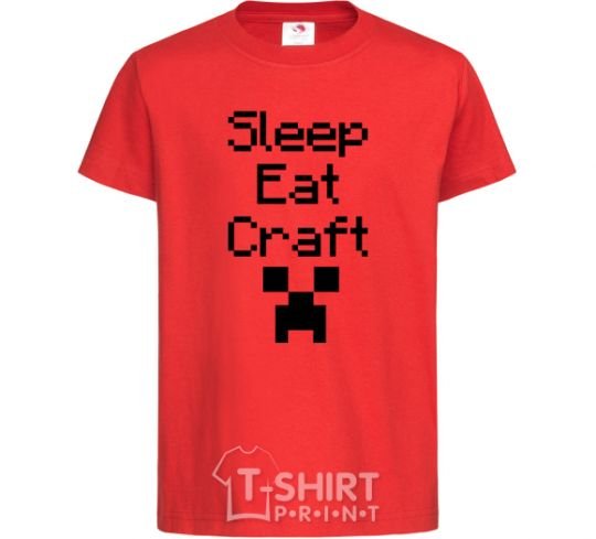 Детская футболка Sleep eat craft Красный фото