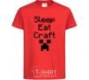 Детская футболка Sleep eat craft Красный фото