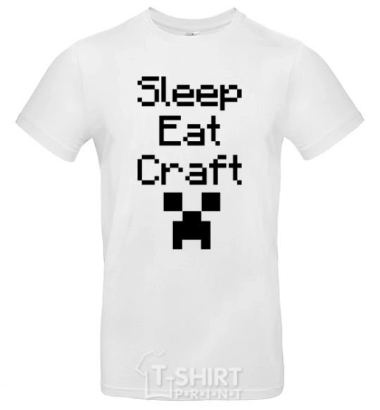 Мужская футболка Sleep eat craft Белый фото