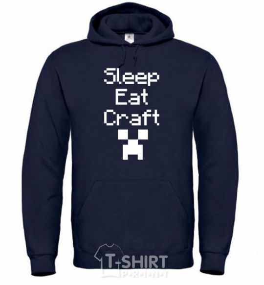 Men`s hoodie Sleep eat craft navy-blue фото