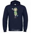 Men`s hoodie Creeper anime minecraft navy-blue фото