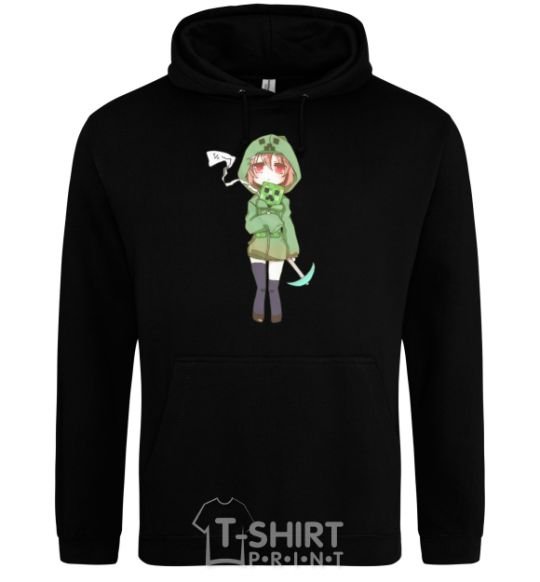 Men`s hoodie Creeper anime minecraft black фото