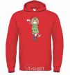 Men`s hoodie Creeper anime minecraft bright-red фото